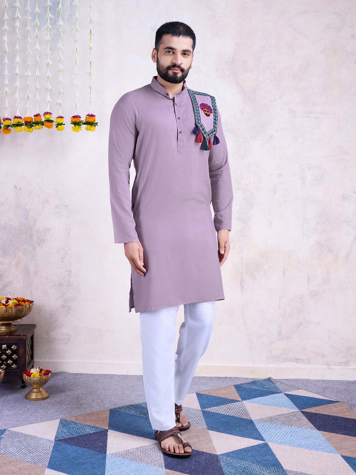Dusty Purple Festive Kurta for Men
