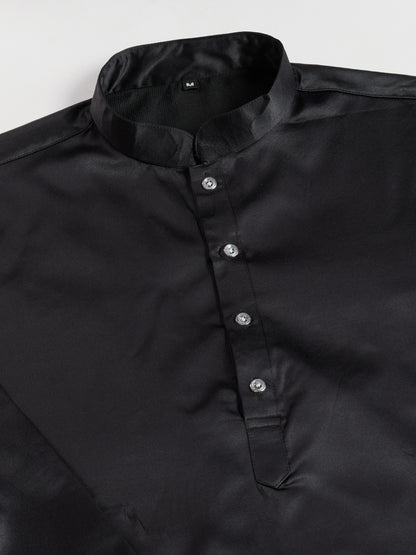 Black Embroidered Designer Kurta for Men
