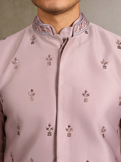 Pastel Pink Embroidered Designer Kurta for Men