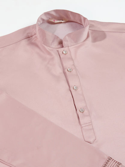 Pastel Pink Embroidered Designer Kurta for Men