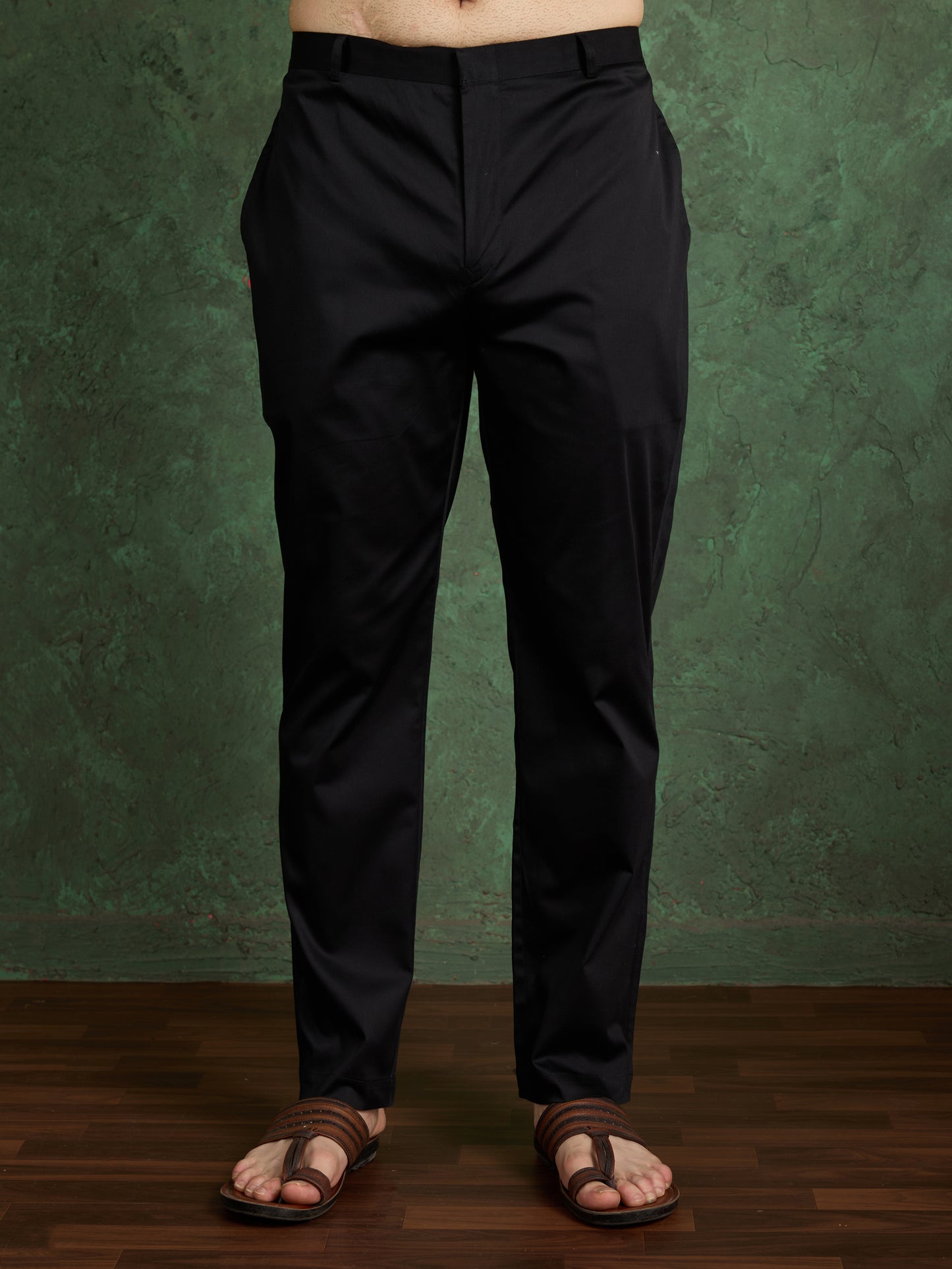 Black Tiger Print Kurta for Men