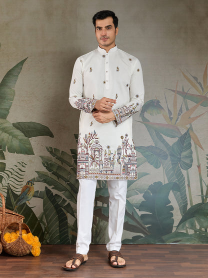 Heritage Charm White Kurta Set with Dupatta
