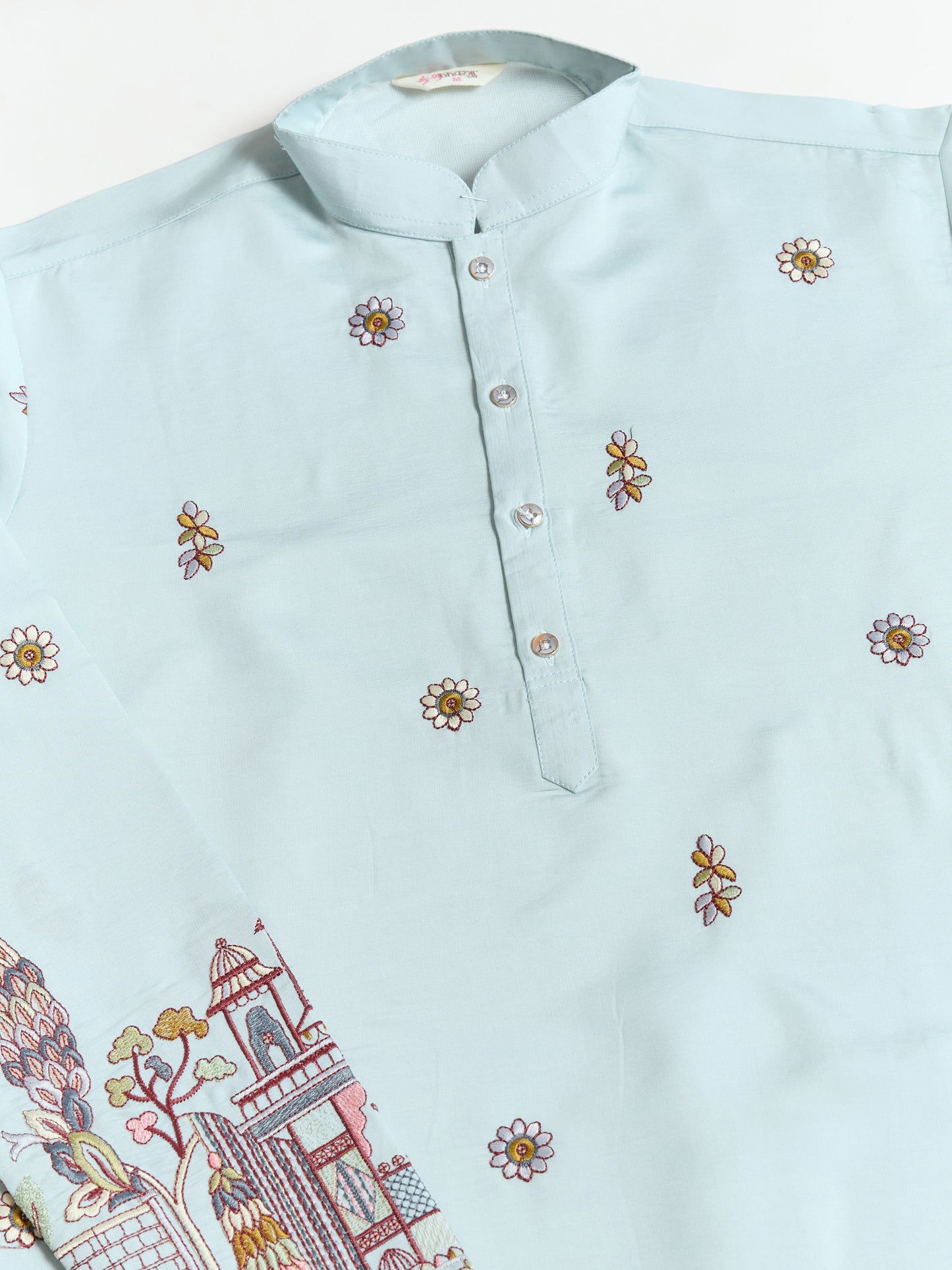 Sky Blue Embroidered Kurta with Dupatta – Festive & Wedding Wear