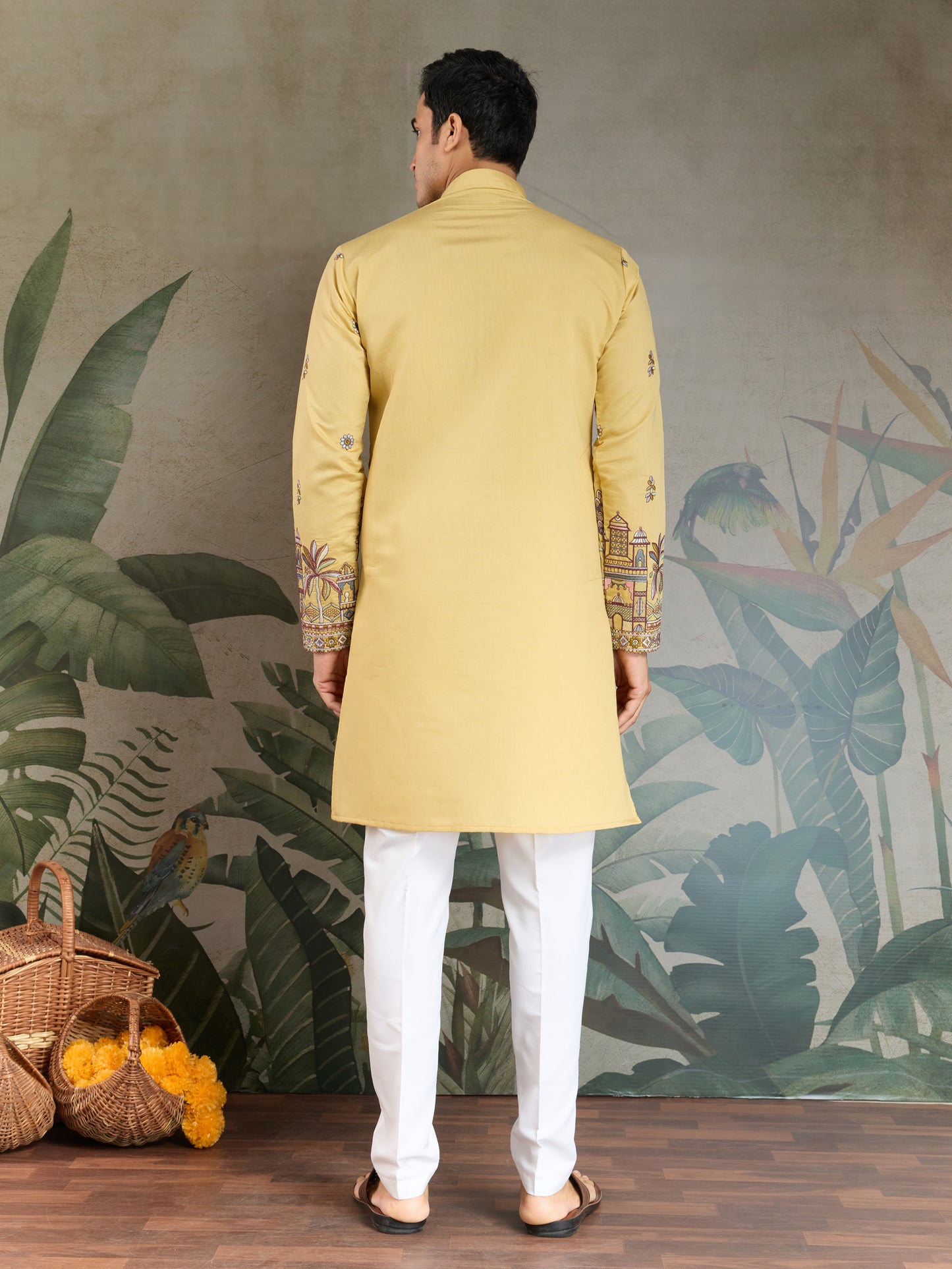 Mustard Yellow Embroidered Kurta Set with Dupatta