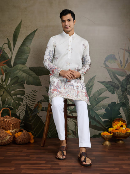 Ivory Forest Tales Embroidered Kurta