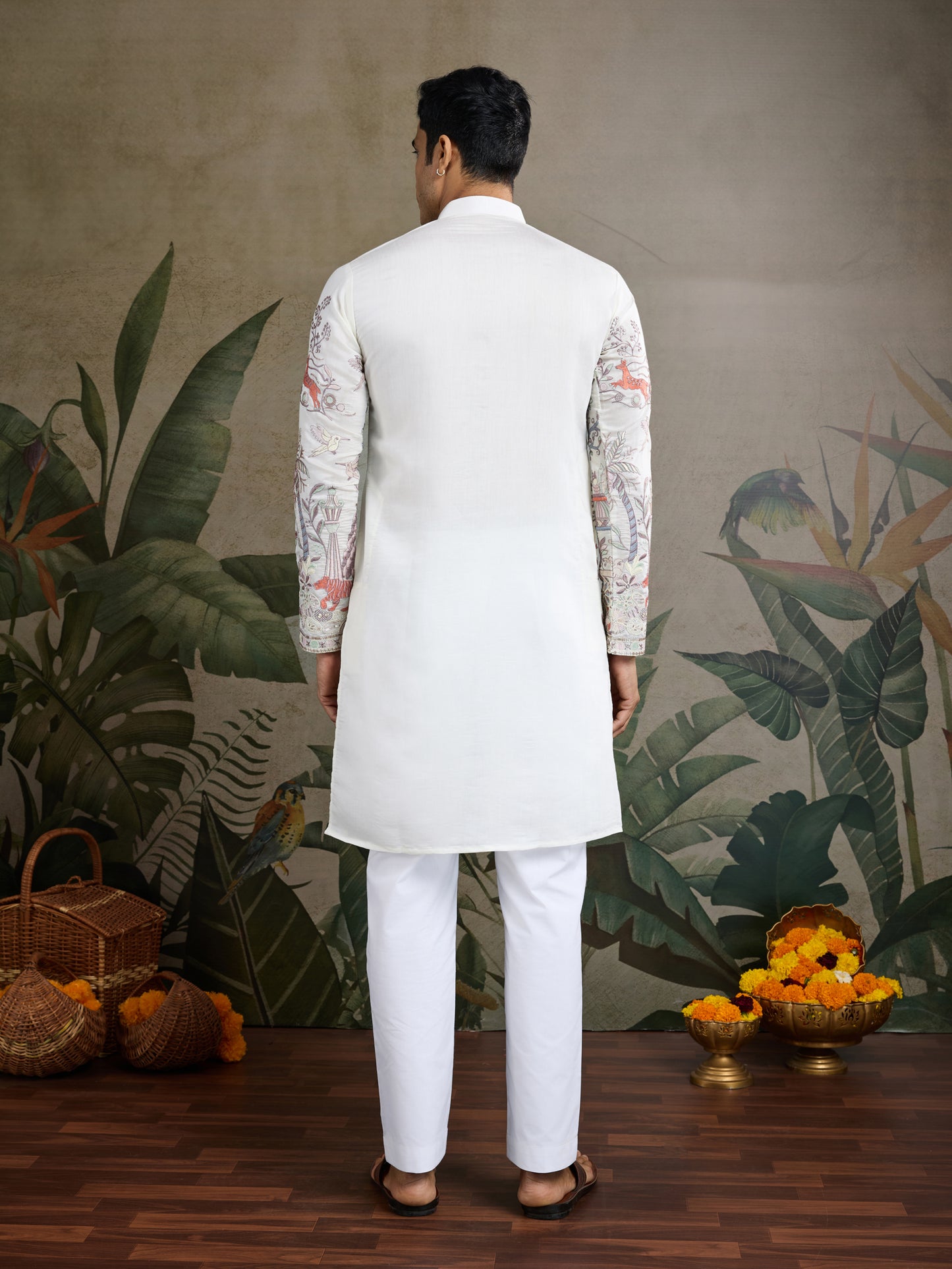 Ivory Forest Tales Embroidered Kurta