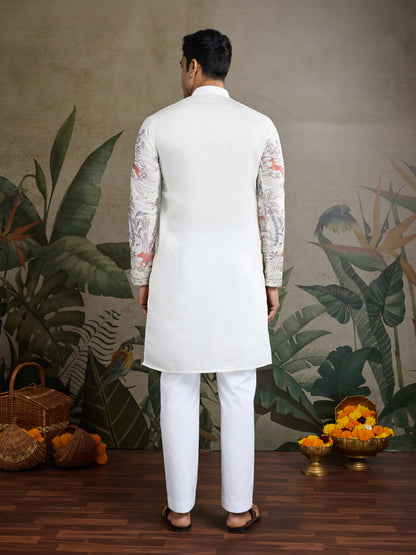 Ivory Forest Tales Embroidered Kurta