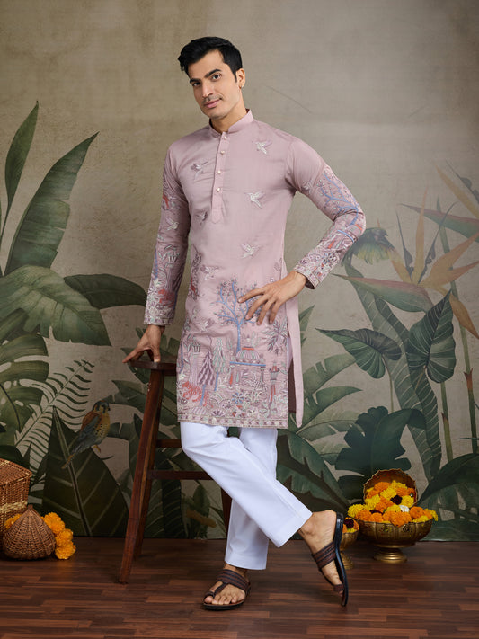 Blush Bloom Kurta – Where Tradition Meets Art