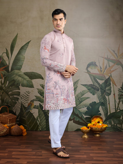Blush Bloom Kurta – Where Tradition Meets Art