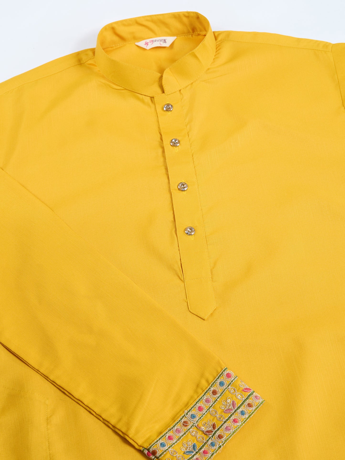 Mustard Yellow Embroidered Kurta – Festive & Wedding Wear