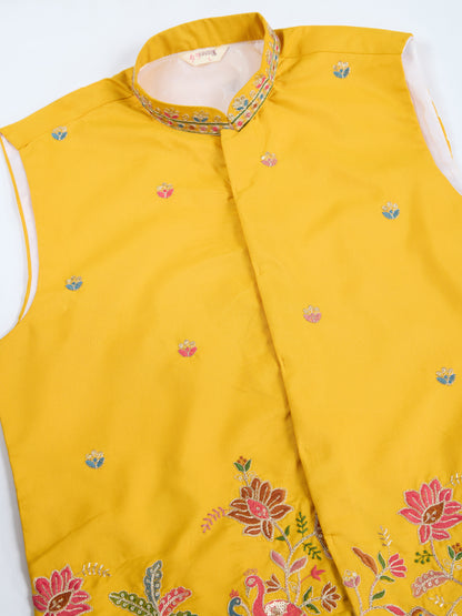 Mustard Yellow Embroidered Kurta – Festive & Wedding Wear