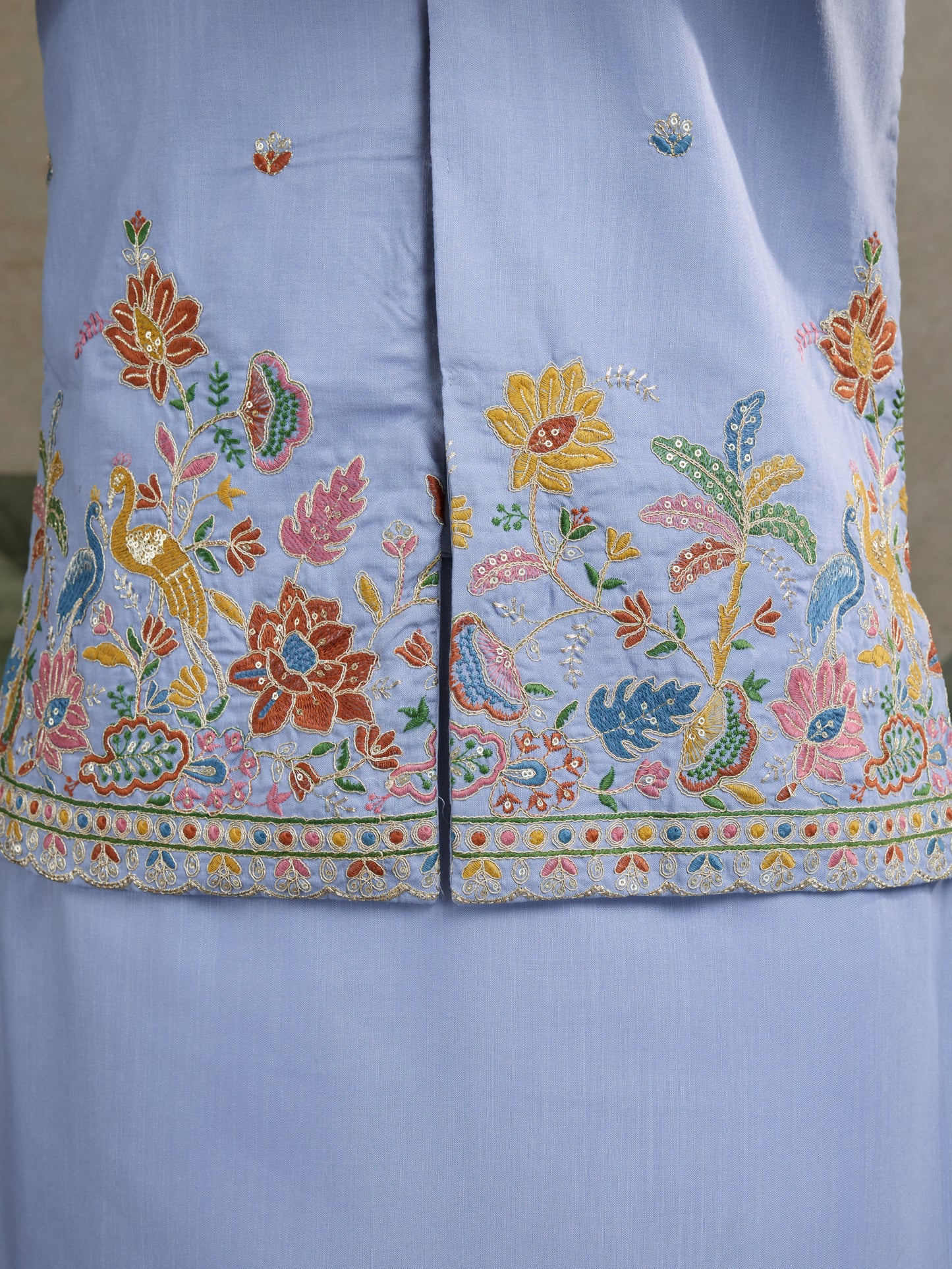 Elegant Light Blue Embroidered Kurta for Men