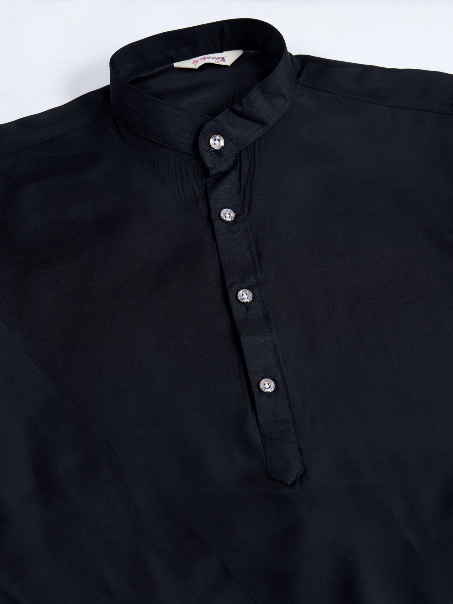 Black Kurta with Embroidered Jacket