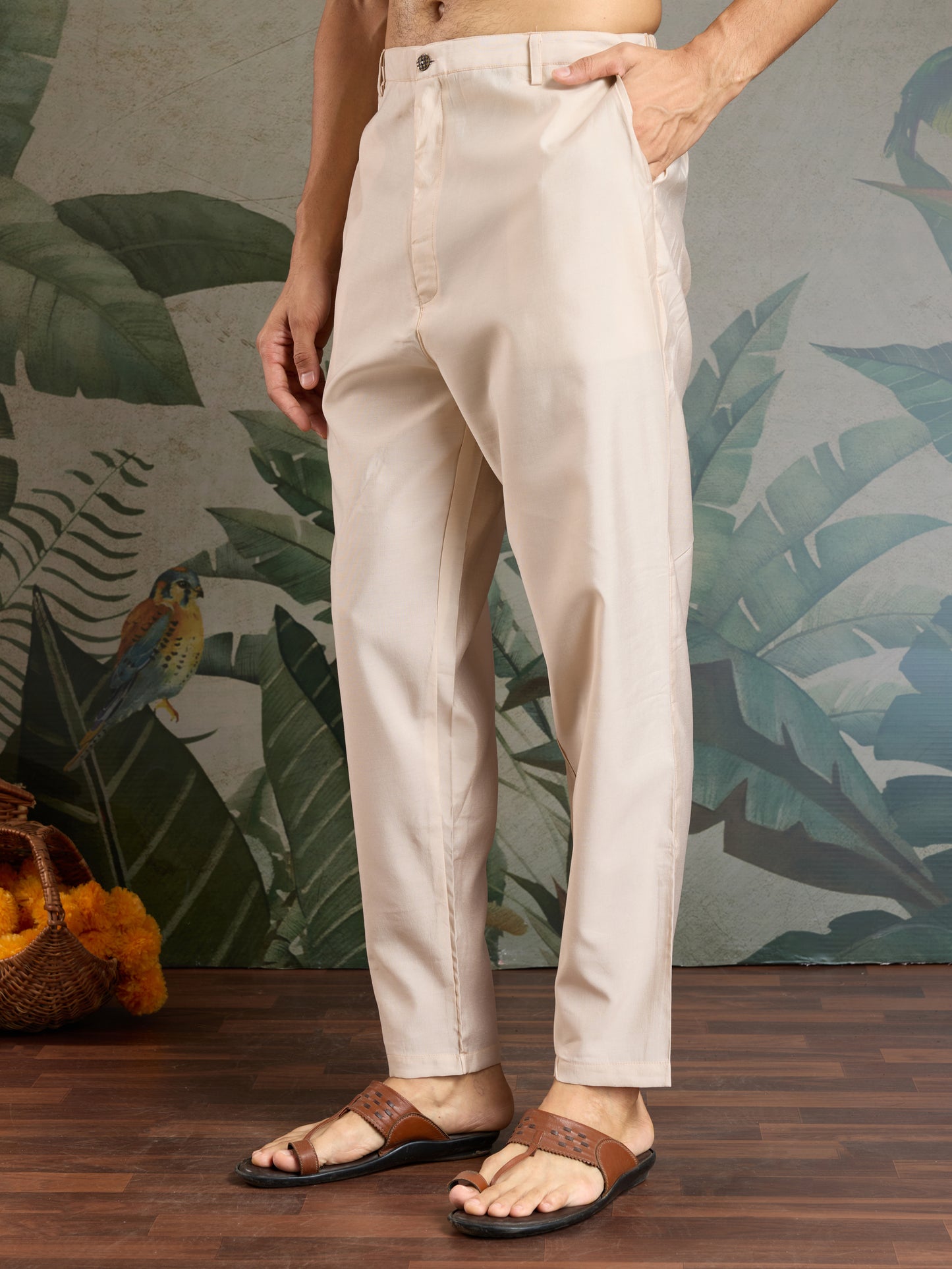 Elegant Cream Kurta with Intricate Multicolor Embroidery – Premium Festive Wear