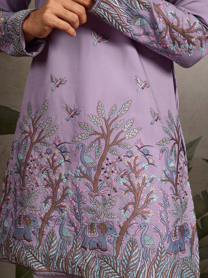 Lavender Elegance Kurta for Festive Vibes