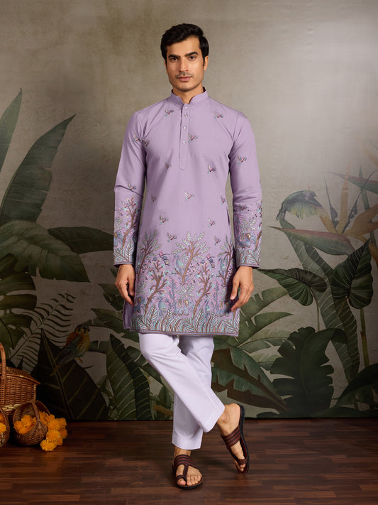 Lavender Elegance Kurta for Festive Vibes