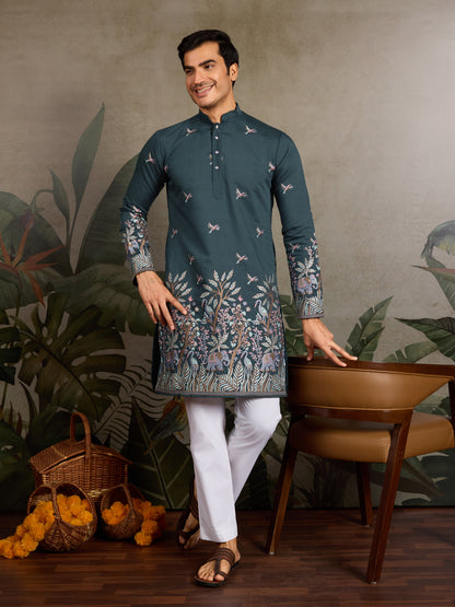 Jungle Royalty Kurta – Where Tradition Meets Art