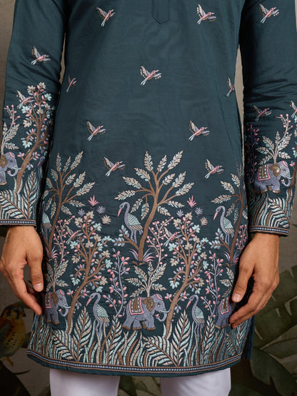 Jungle Royalty Kurta – Where Tradition Meets Art