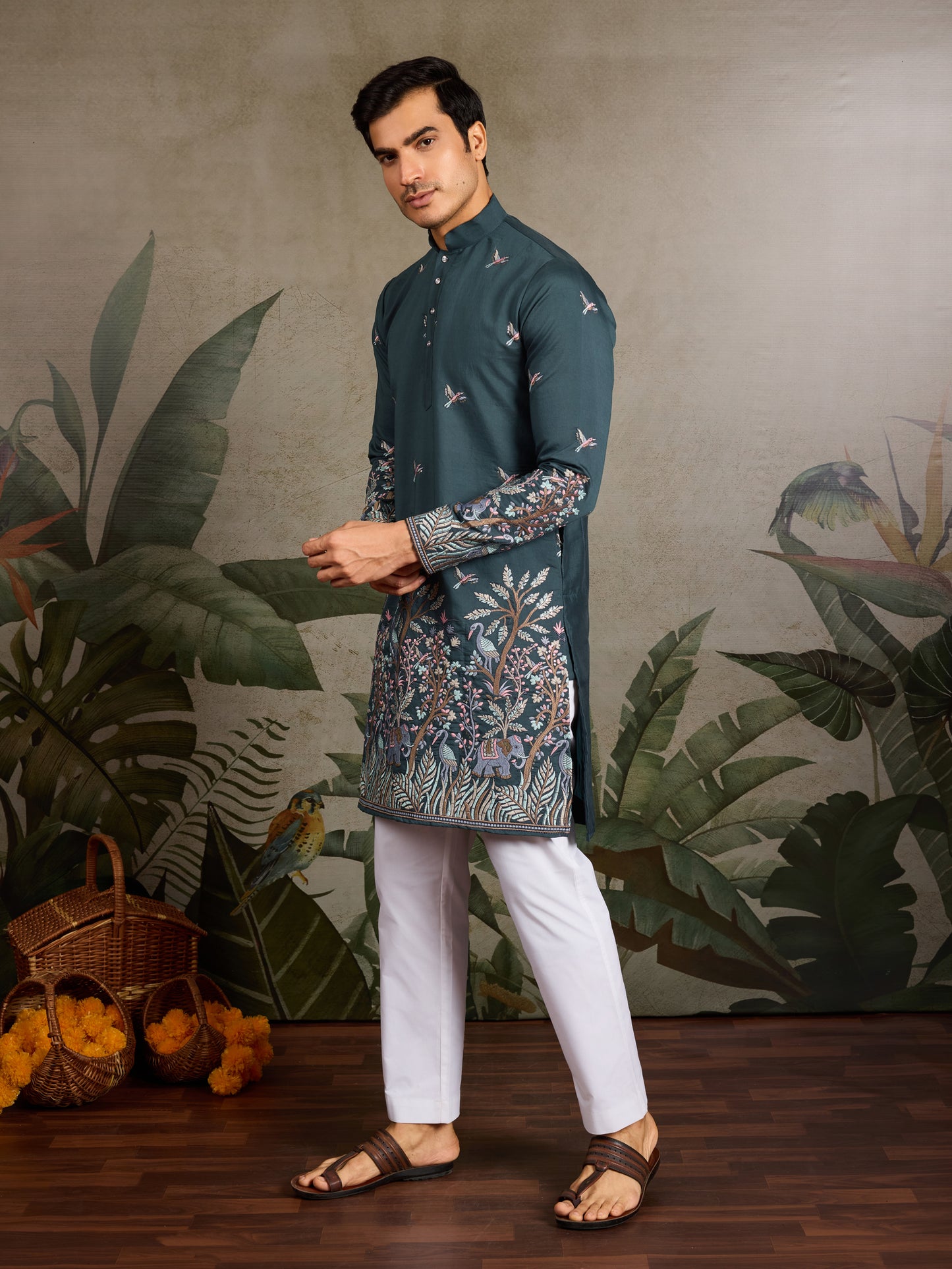Jungle Royalty Kurta – Where Tradition Meets Art