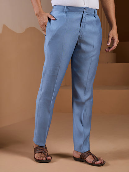 Sky Bloom Embroidered Festive Kurta Set – Elegant Blue Ethnic Wear for Men