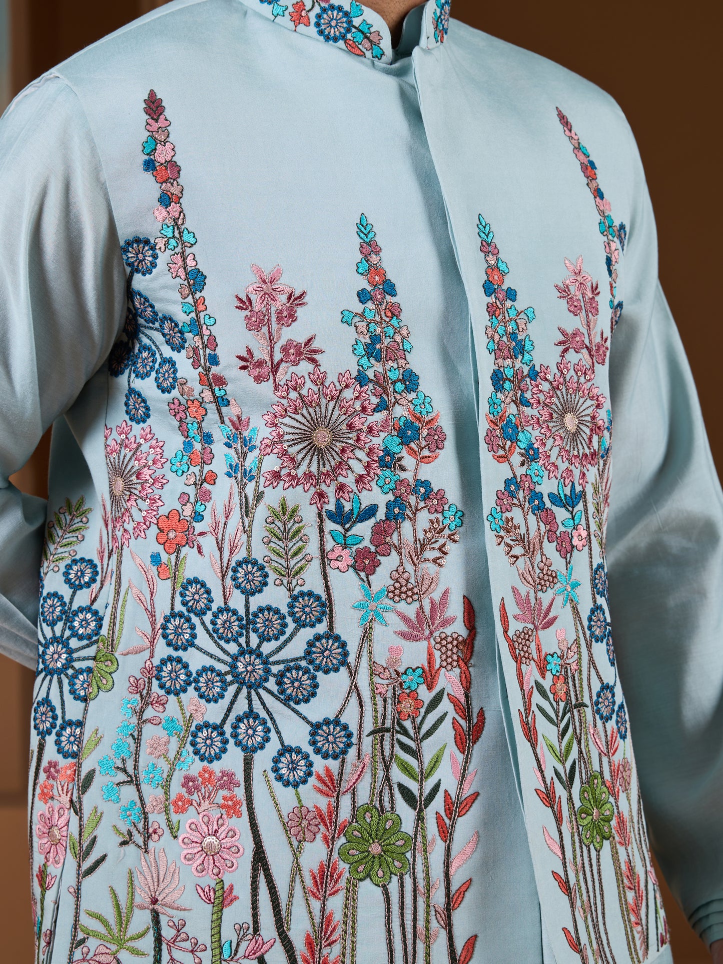 Pastel Breeze Embroidered Kurta Set – Premium Festive Wear for Men
