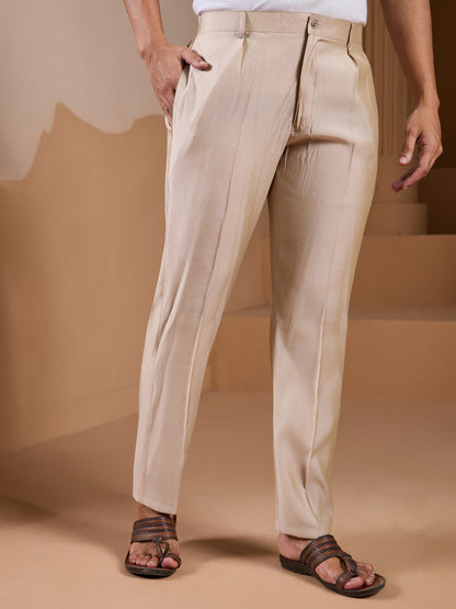 Sandstone Meadow Embroidered Men’s Kurta Set – Luxe Pastel Floral Work