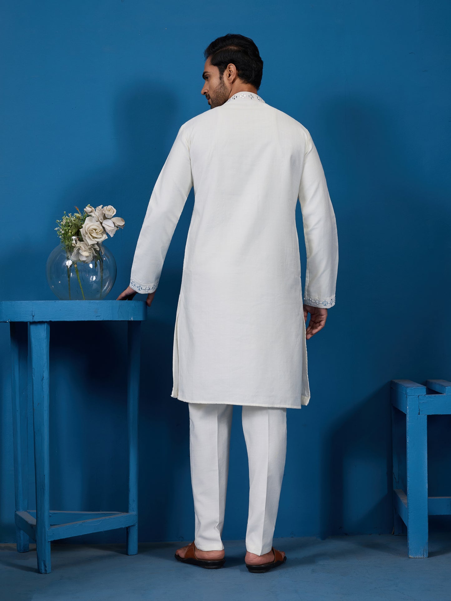 Ivory Mirror Magic Kurta with Bottom – Shine with Subtle Sophistication