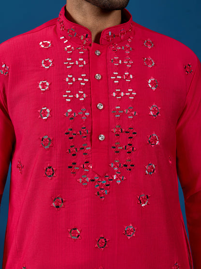 Ravishing Ruby Mirror Kurta With Bottom – Bold. Bright. Unforgettable.