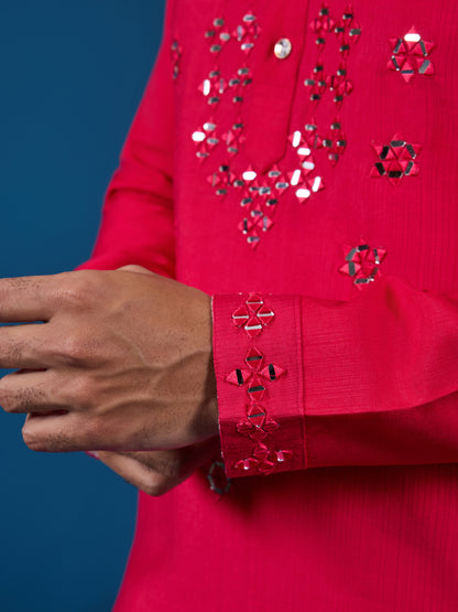Ravishing Ruby Mirror Kurta With Bottom – Bold. Bright. Unforgettable.