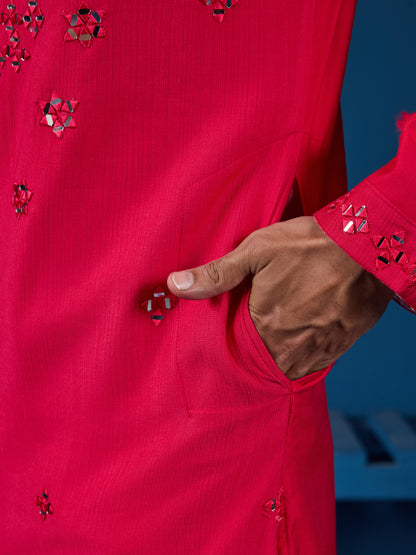 Ravishing Ruby Mirror Kurta With Bottom – Bold. Bright. Unforgettable.