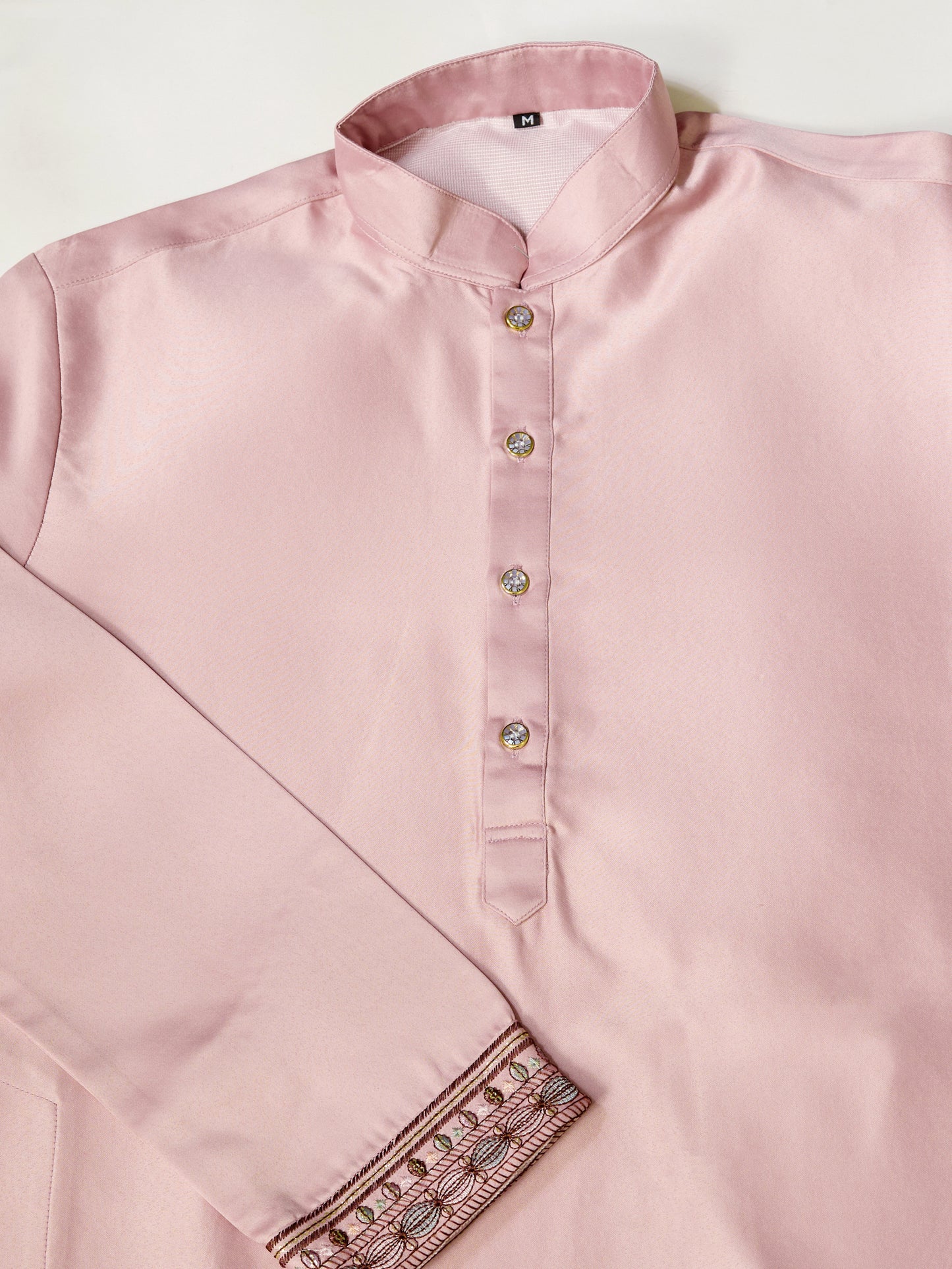 Elegant Blush Pink Embroidered Kurta Set for Men