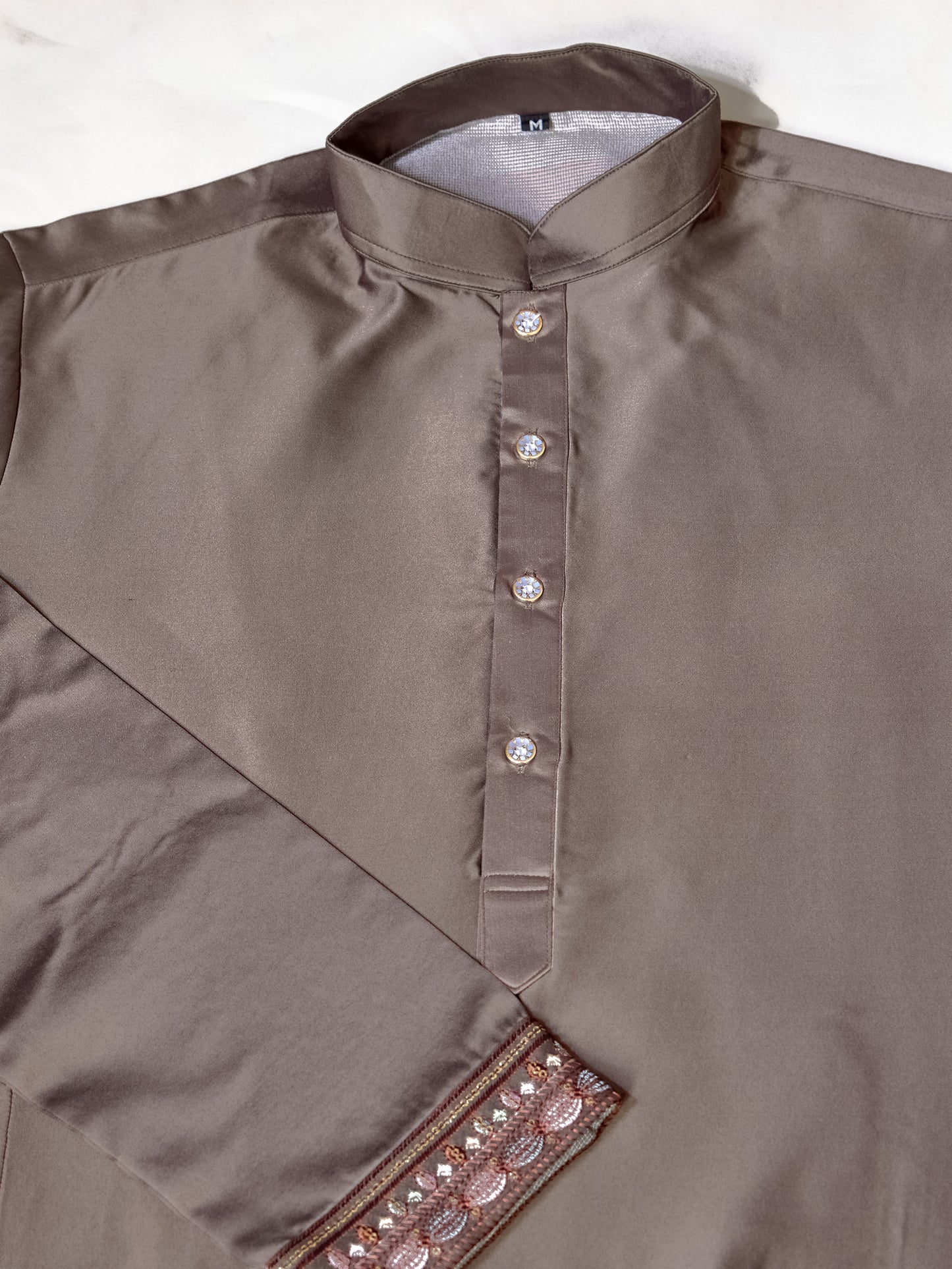 Elegant Taupe Embroidered Kurta Set – Regal Charm in Subtle Tones