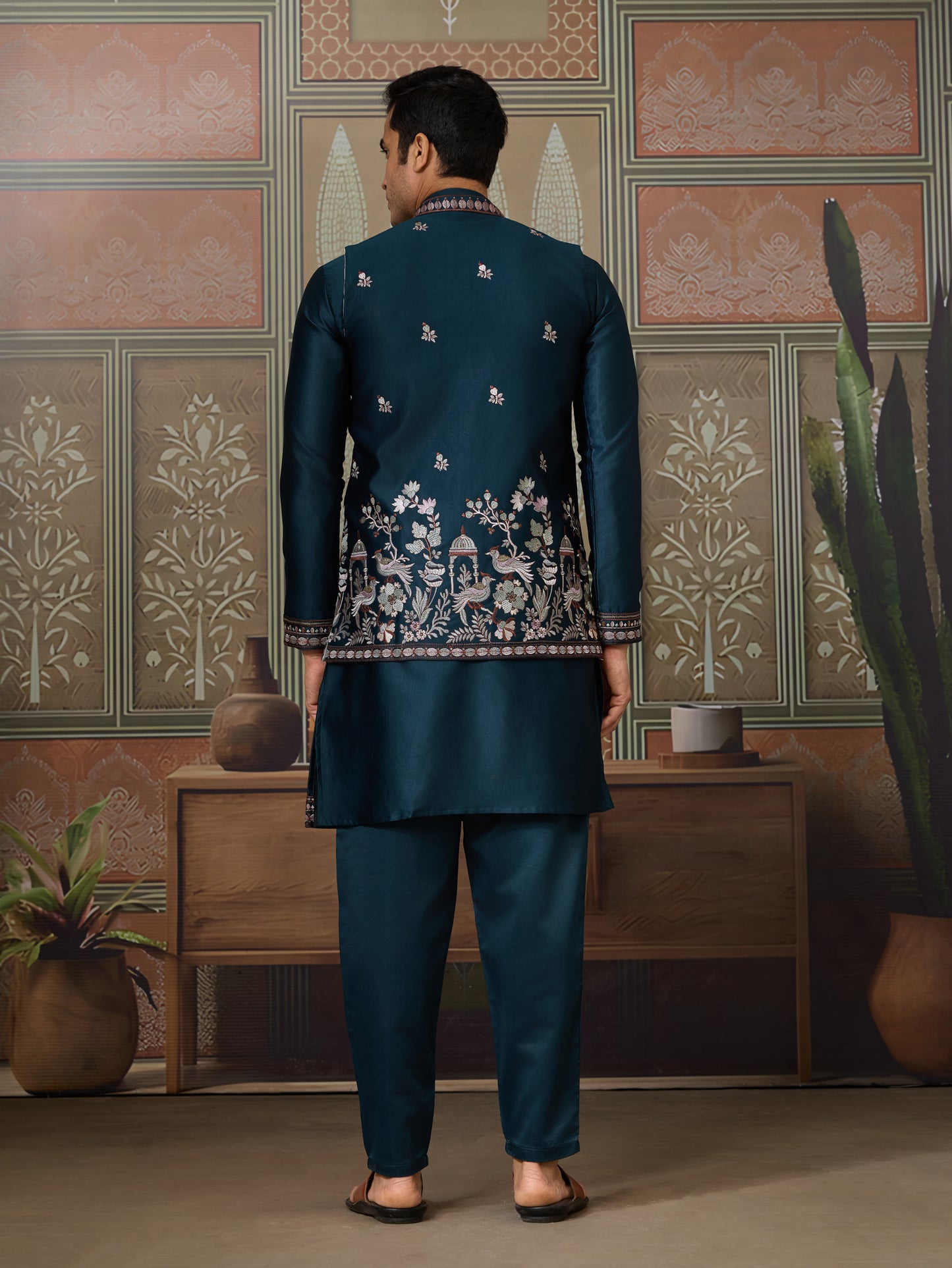 Midnight Blue Embroidered Kurta Set – Classic Elegance with Modern Grace