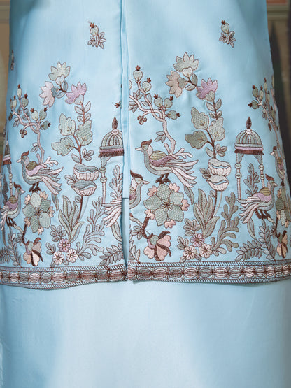 Sky Blue Embroidered Kurta Set – Refreshing Elegance for Every Celebration