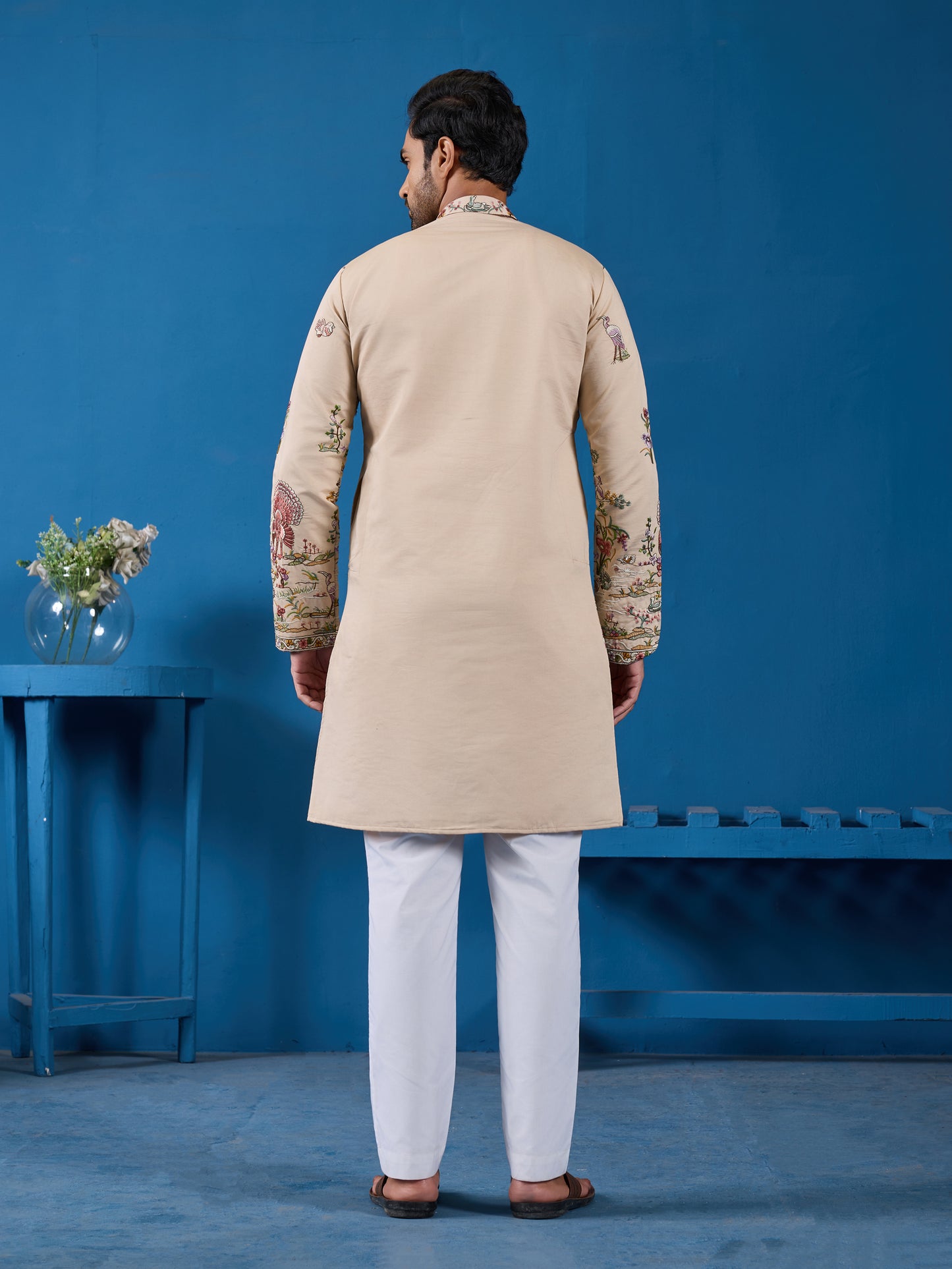 Beige Embroidered Kurta – Perfect for the Wedding Season Elegance