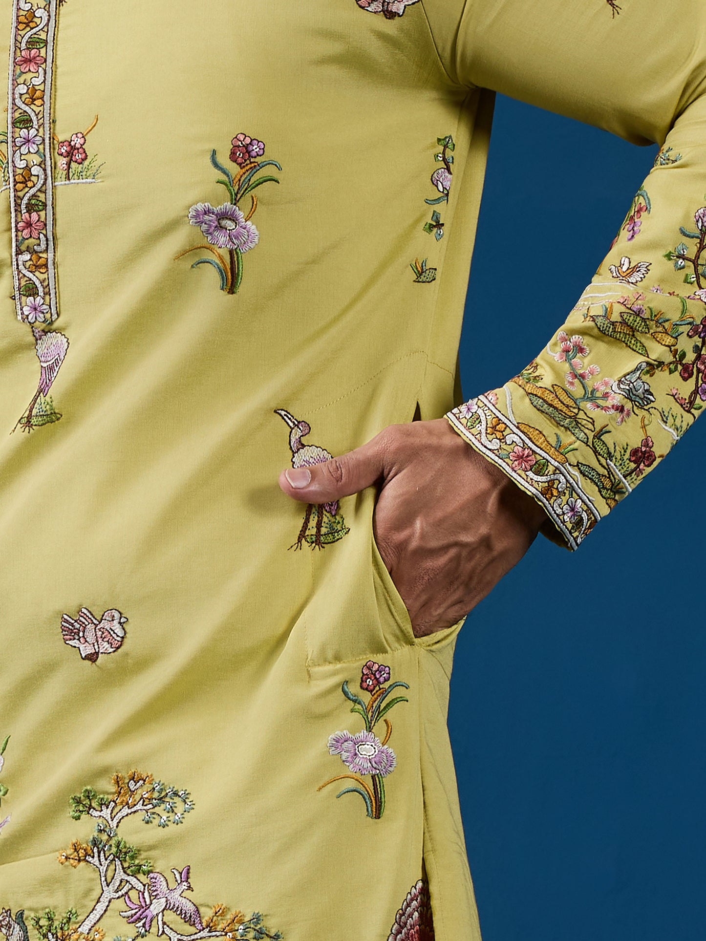 Elegant Mustard Embroidered Kurta for the Wedding Season