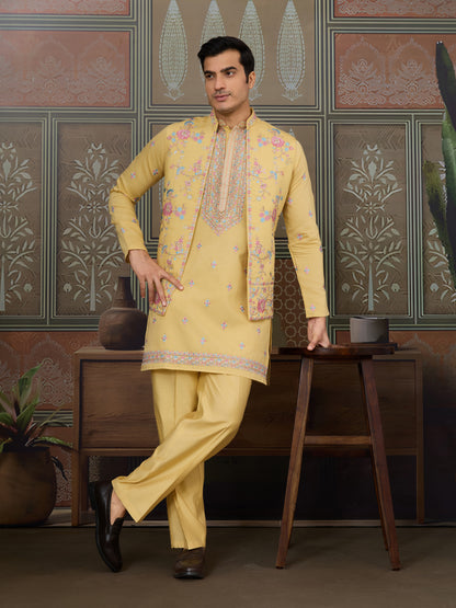 Sunlit Charm Pastel Embroidered Kurta Set ✨