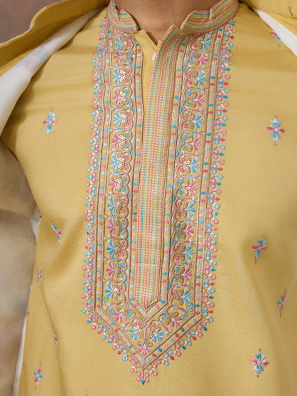 Sunlit Charm Pastel Embroidered Kurta Set ✨