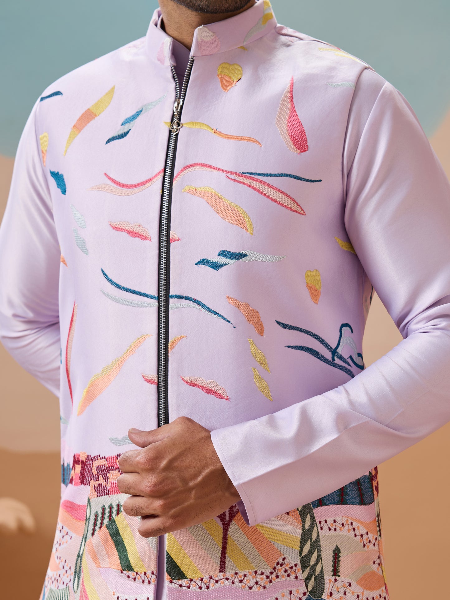 Pastel Bloom Lavender Jacket Set – Effortless Elegance