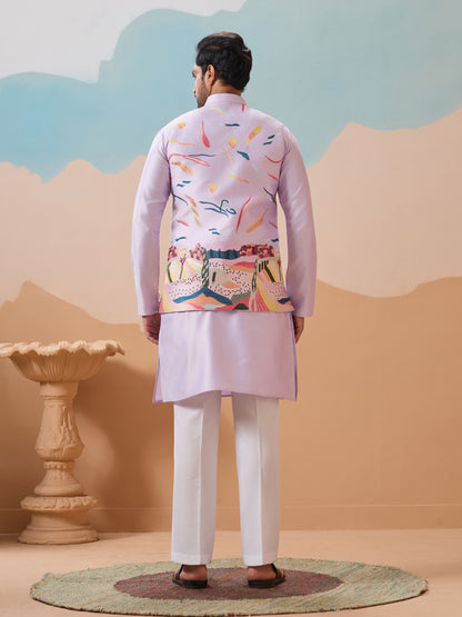 Pastel Bloom Lavender Jacket Set – Effortless Elegance