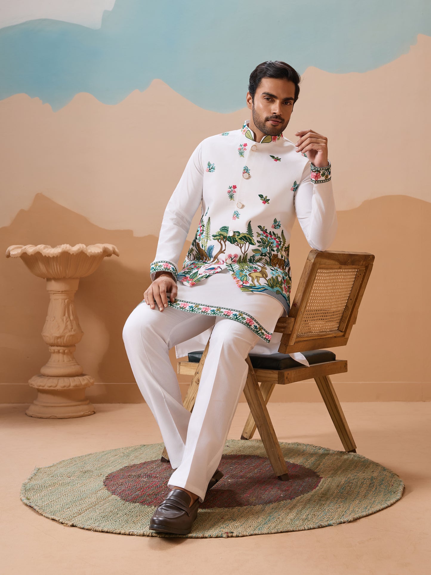 Ivory Enchanted Jungle Kurta Set