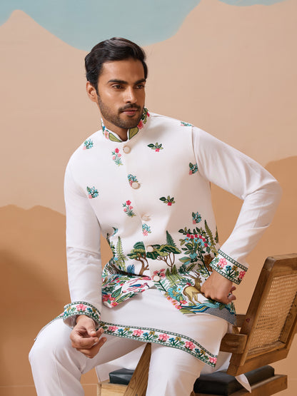Ivory Enchanted Jungle Kurta Set