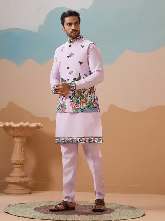 Lavender Royal Garden Kurta Set