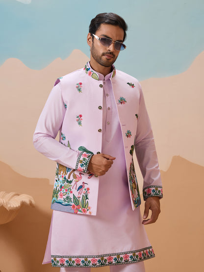 Lavender Royal Garden Kurta Set