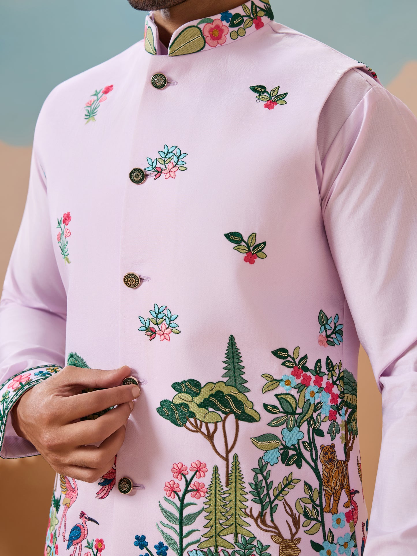 Lavender Royal Garden Kurta Set