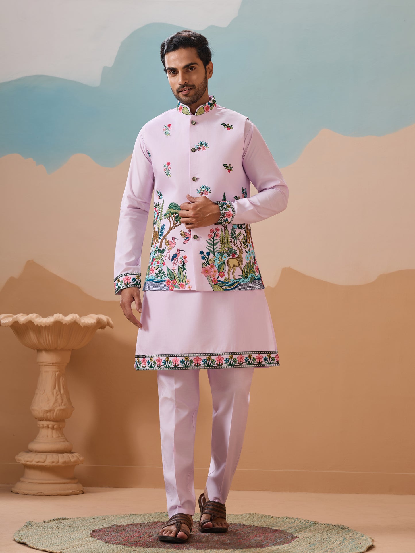 Lavender Royal Garden Kurta Set