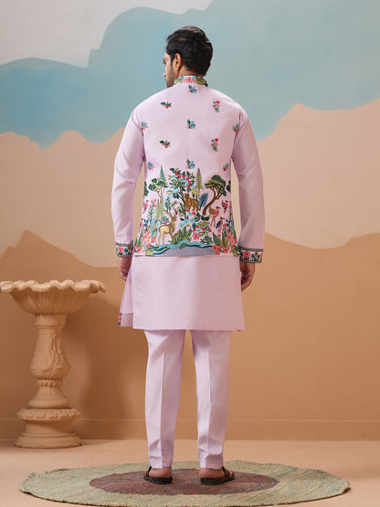 Lavender Royal Garden Kurta Set