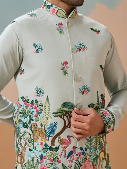 Mint Enchanted Forest Kurta Set