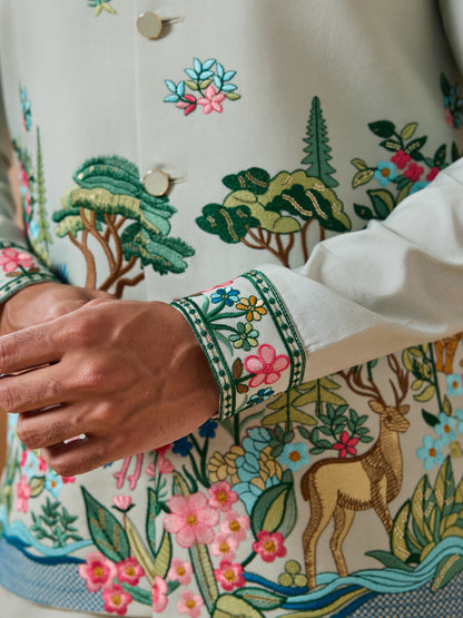 Mint Enchanted Forest Kurta Set