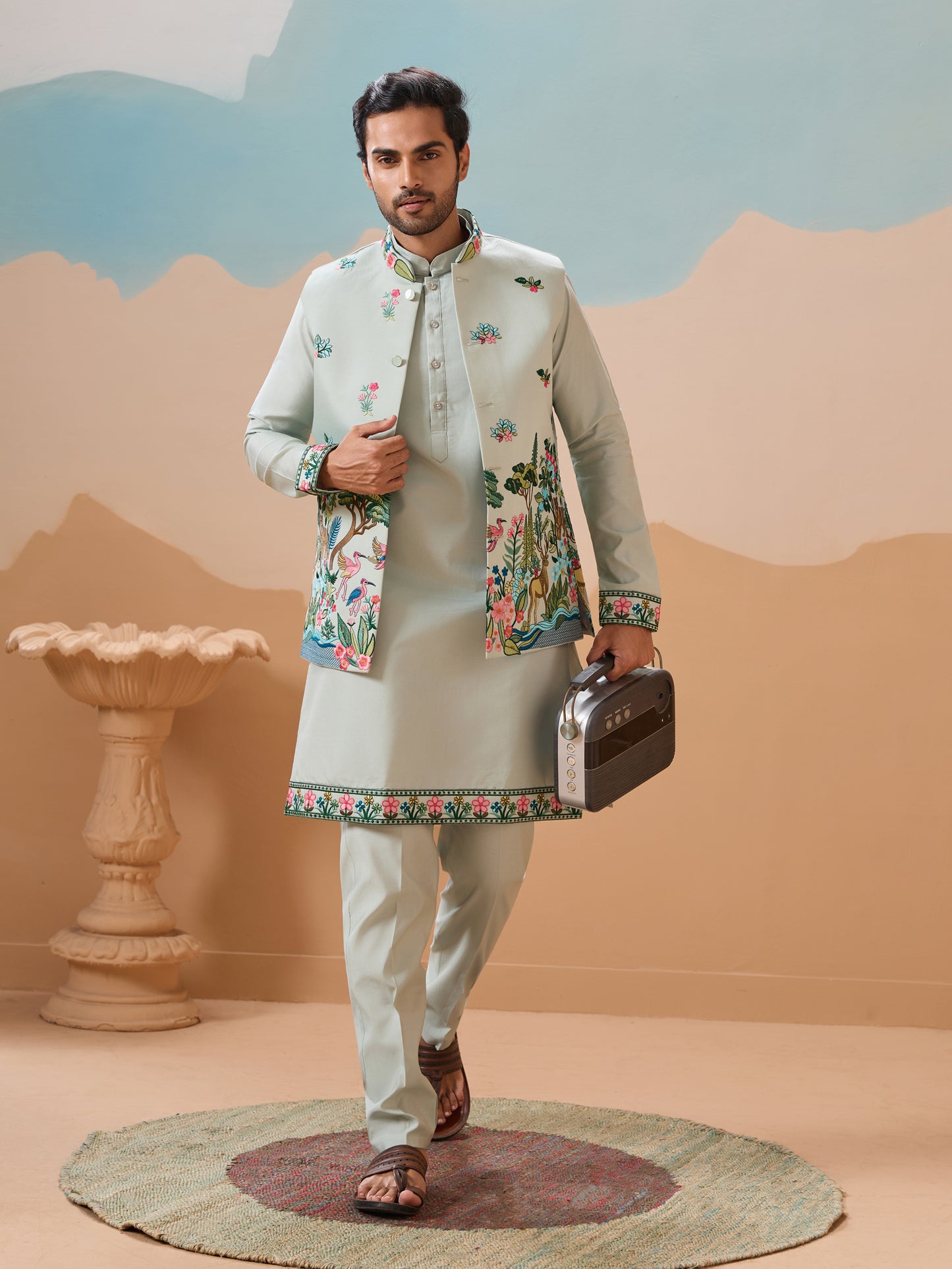 Mint Enchanted Forest Kurta Set